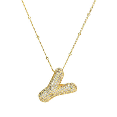 Savannah | Halskette mit Buchstaben in Diamantblase
