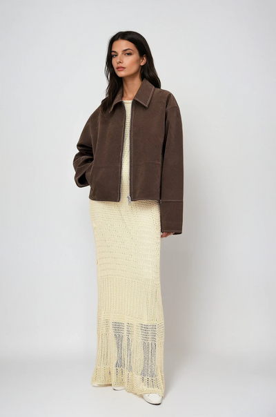VALIRA Fleecejacke aus Kunstwildleder