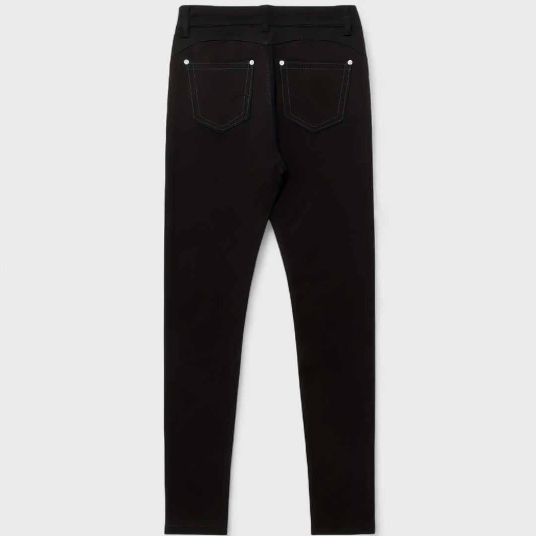 Floriale - Schwarze High-Waist-Denim-Jeans für Damen