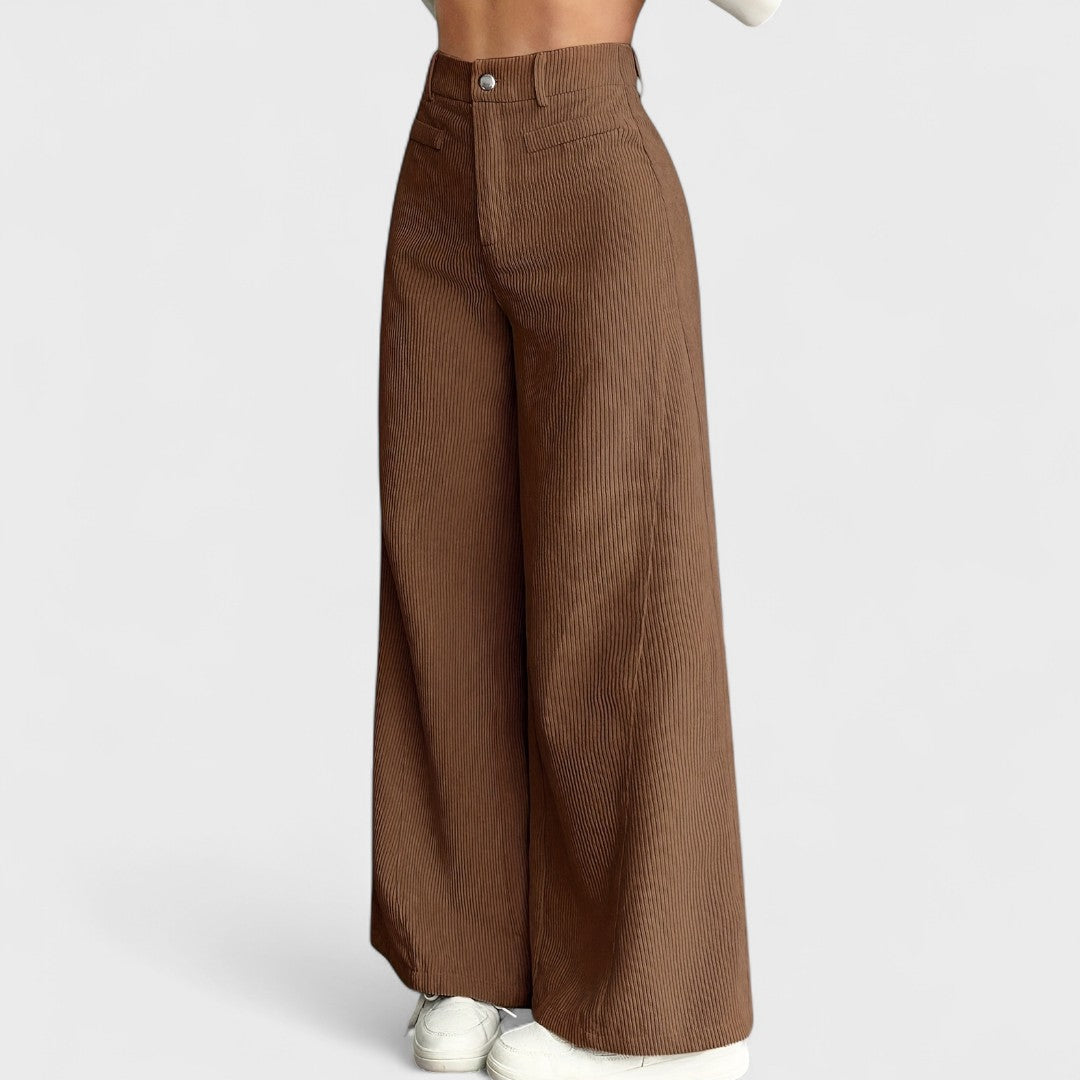Rida - Damen Hochtaillierte Hose mit weitem Bein
