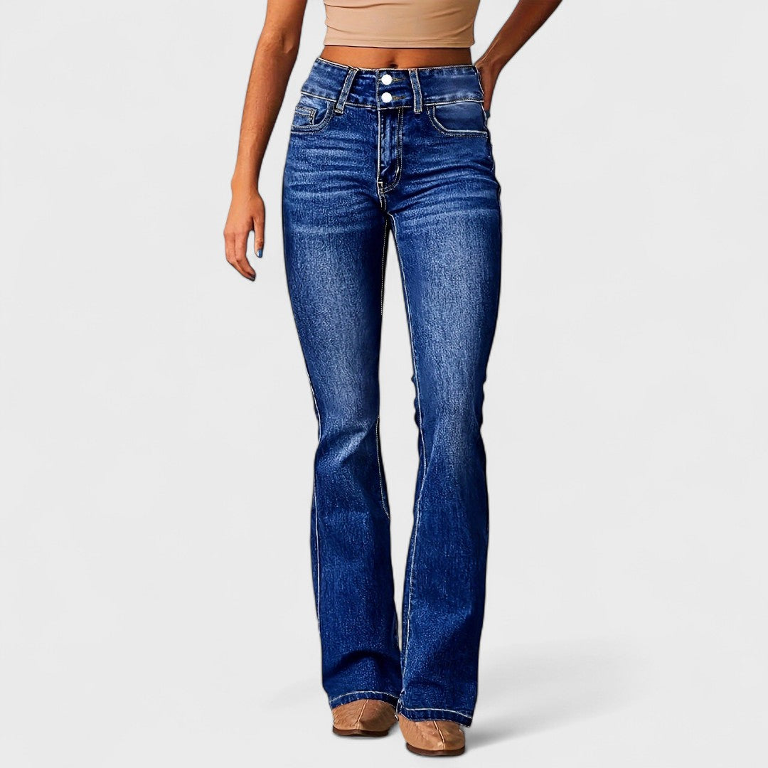 Marylène - Modische High-Waist Jeans mit weitem Bein