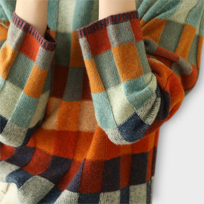 Erika - Pullover mit Stehkragen Patchwork