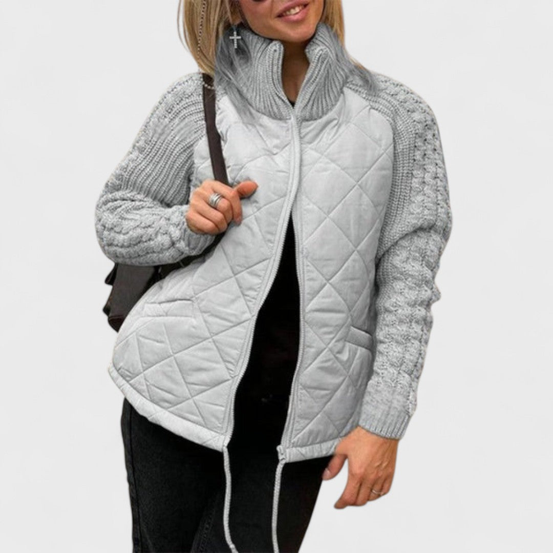 Nora - Damen-Patchwork-Strickjacke