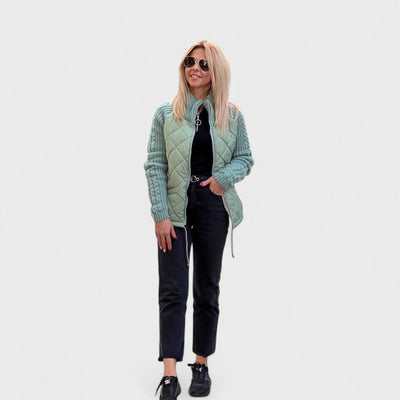 Nora - Damen-Patchwork-Strickjacke