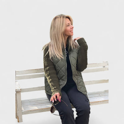 Nora - Damen-Patchwork-Strickjacke