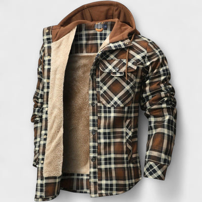Flanelljacke mit Kapuze