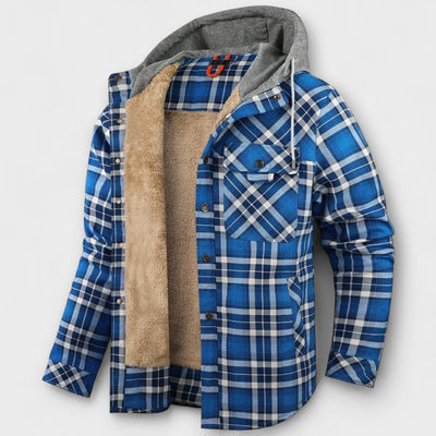 Flanelljacke mit Kapuze