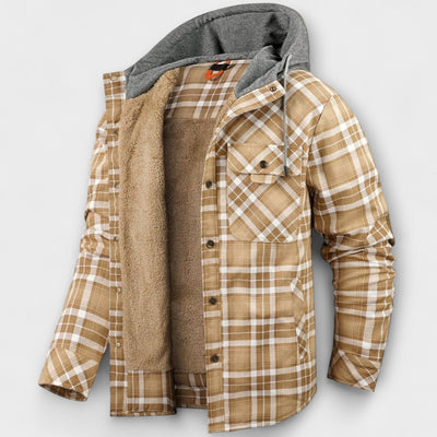 Flanelljacke mit Kapuze