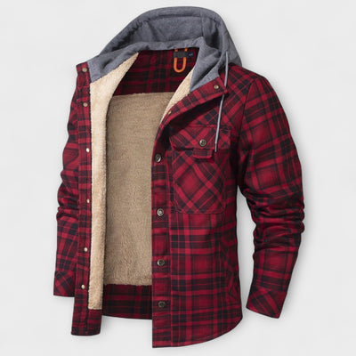 Flanelljacke mit Kapuze