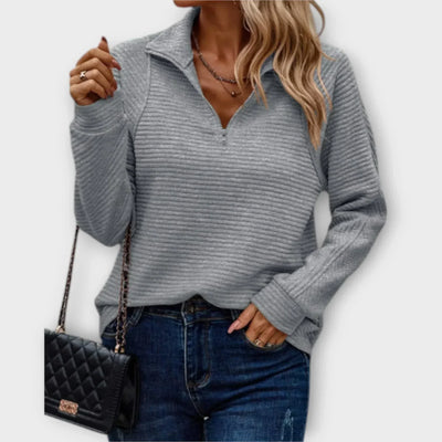 Olivia - Pullover mit halbem Reißverschluss