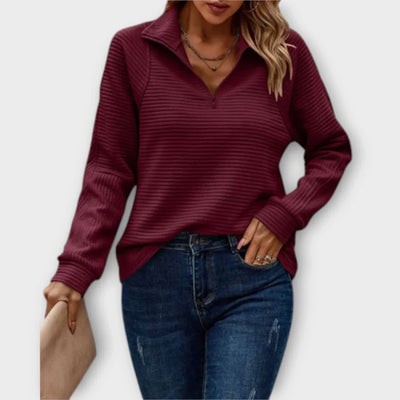 Olivia - Pullover mit halbem Reißverschluss