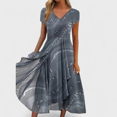 Isha – Elegantes V-Ausschnitt Midi Kleid