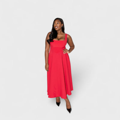 Amelia – Zeitloses fließendes Midi-Kleid