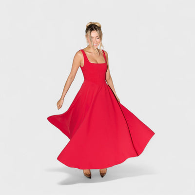 Amelia – Zeitloses fließendes Midi-Kleid