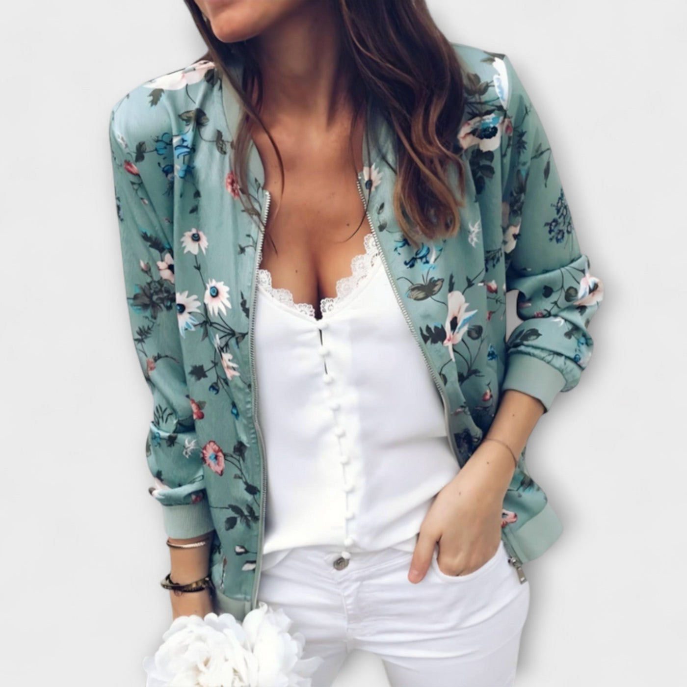 Kaelin - Elegante Bomberjacke mit Blumen