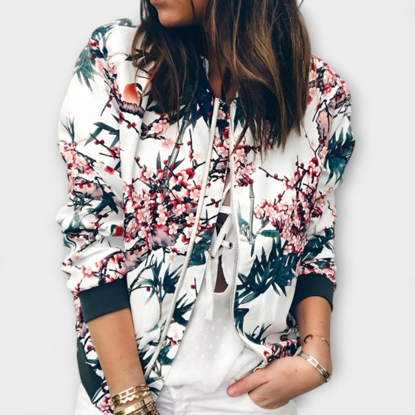 Kaelin - Elegante Bomberjacke mit Blumen