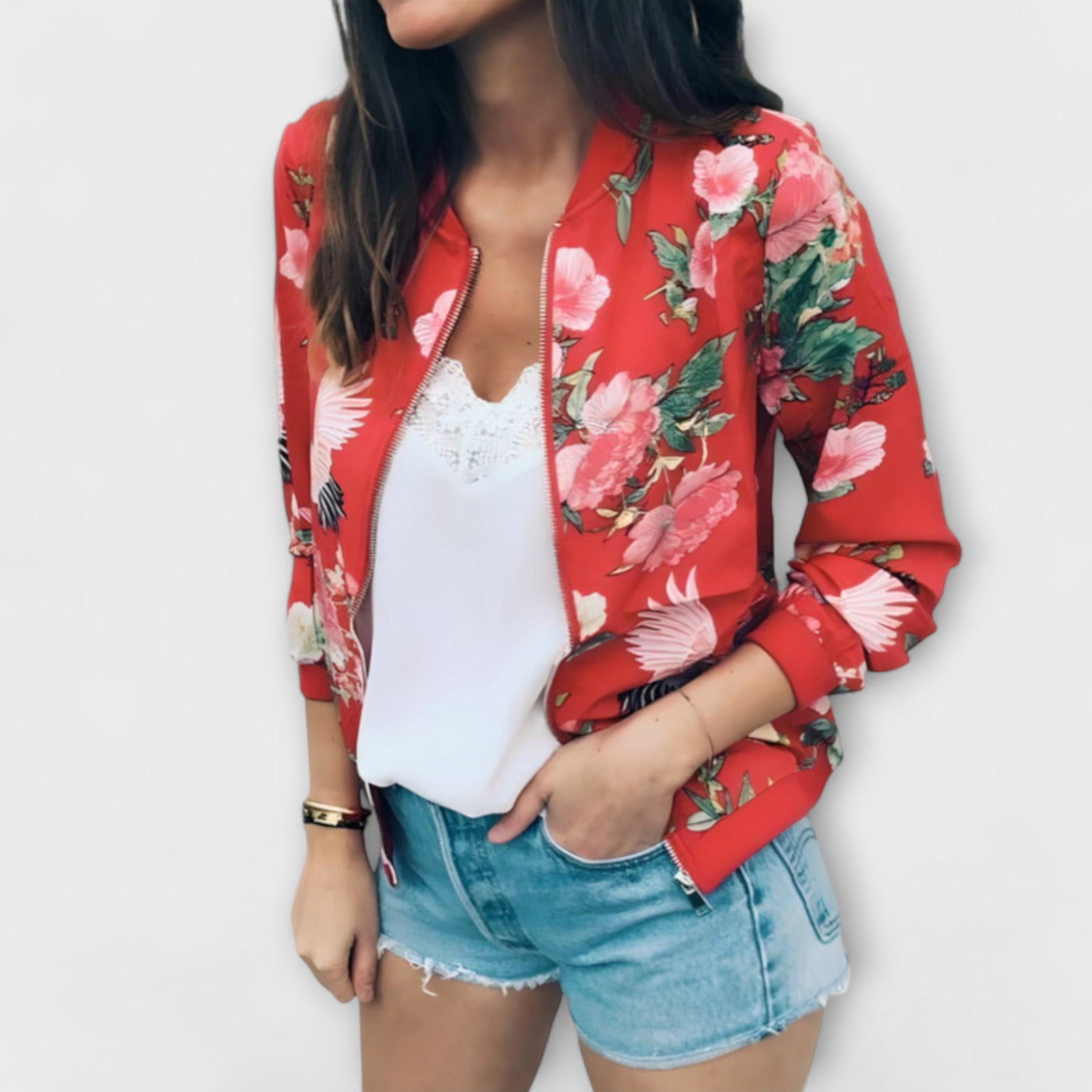 Kaelin - Elegante Bomberjacke mit Blumen