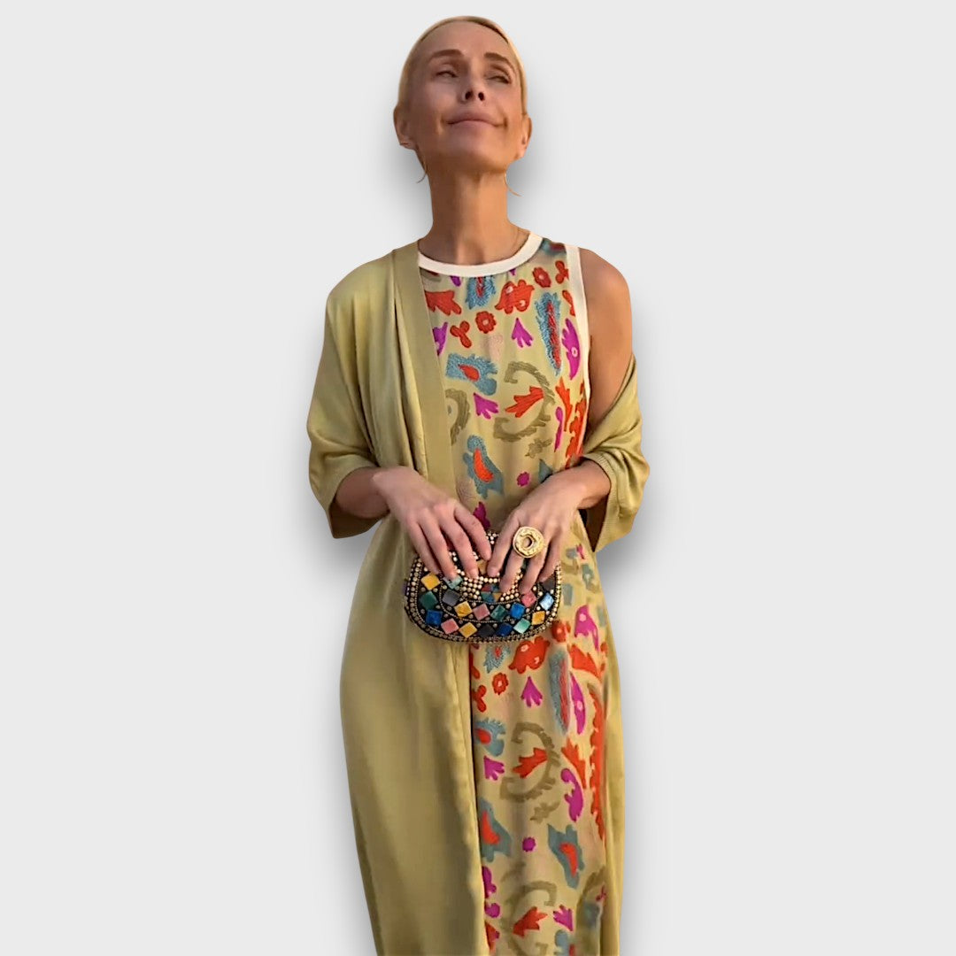 Elveria – Maxi Kleid mit Cardigan