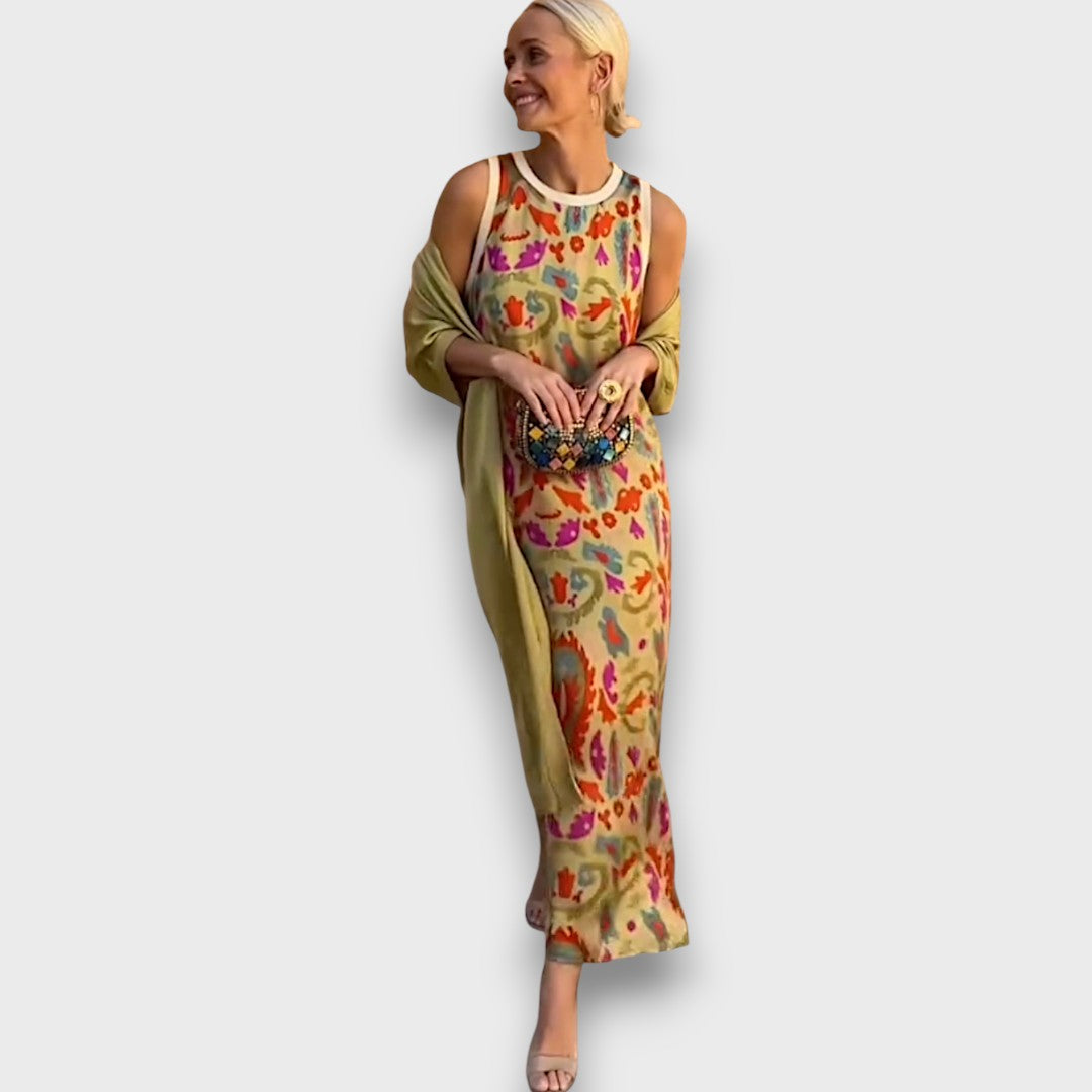 Elveria – Maxi Kleid mit Cardigan