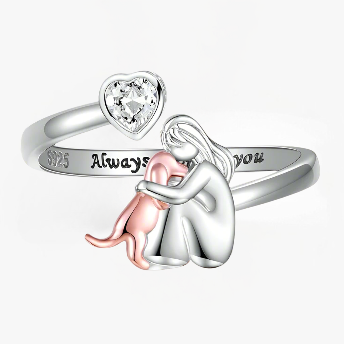 Elisa - Ring mit Hundesymbol (Rosa)