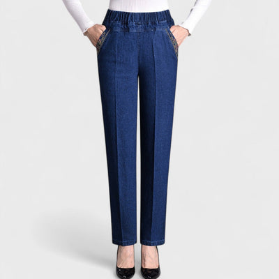 Maira - Damenjeans mit seitlichen Taschen und elastischem Bund