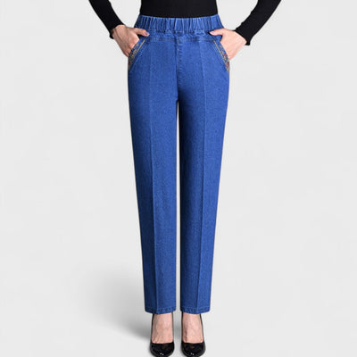 Maira - Damenjeans mit seitlichen Taschen und elastischem Bund