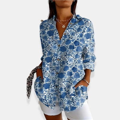 LYSSA™ | Blumenbluse mit Knopfverschluss