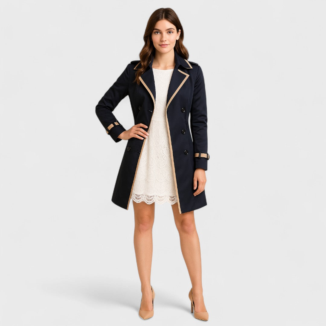 Maya - Doppelreihiger Trenchcoat mit Kontrastdetails