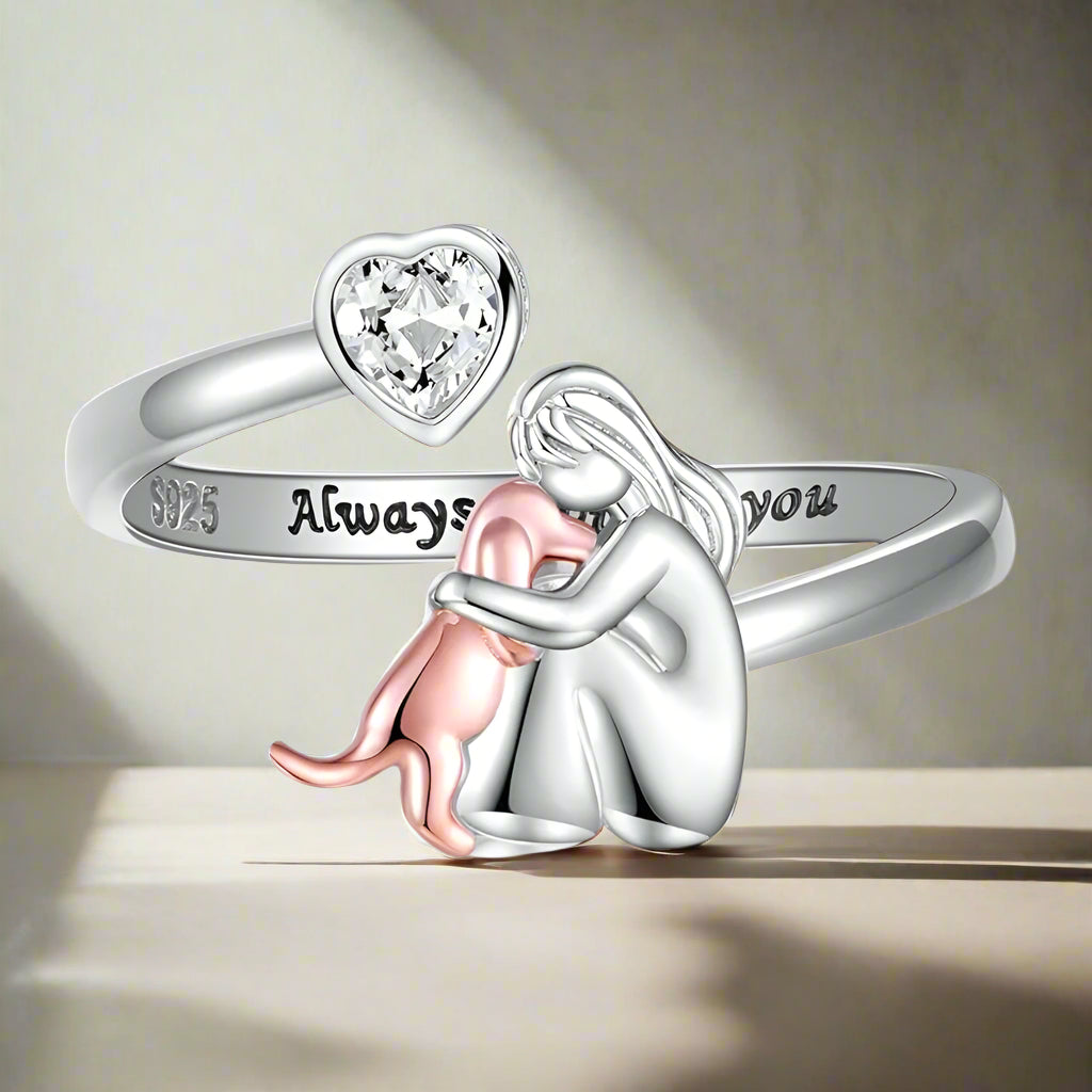 Elisa - Ring mit Hundesymbol (Rosa)