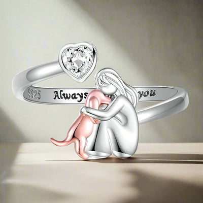 Elisa - Ring mit Hundesymbol (Rosa)